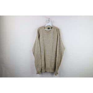 Vintage 90s Streetwear Mens XLT Distressed Wool Ribbed Knit Crewneck Sweater